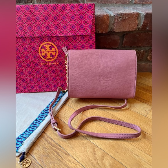 **SOLD** Tory Burch Mauve Pink Britten Combo Crossbody Bag - Picture 2 of 13